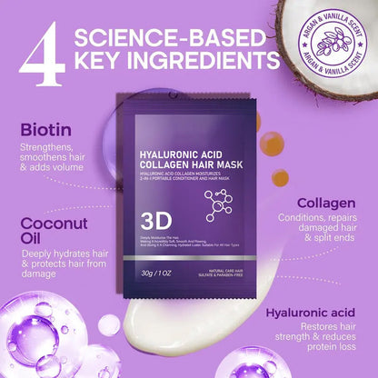 🔥Day Sale 50% OFF🔥3D Hyaluronic Acid & Collagen Hair Mask