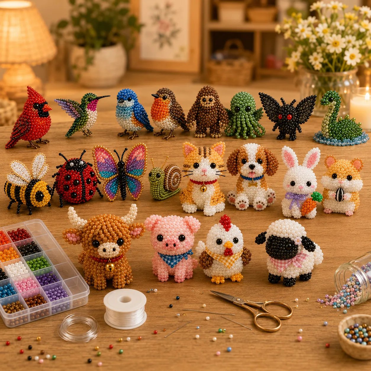 🔥Last Day 49% OFF🧵✨ Tiny 3D Beaded Animal DIY Kit