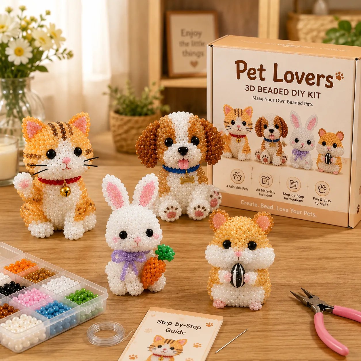🔥Last Day 49% OFF🧵✨ Tiny 3D Beaded Animal DIY Kit