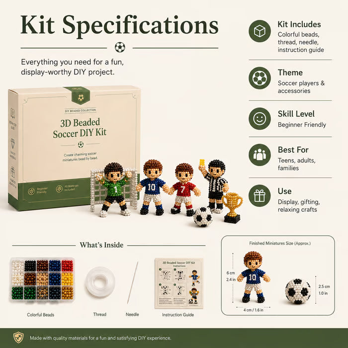 🔥LAST DAY 50% OFF - ⚽✨3D Beaded Soccer DIY Kit