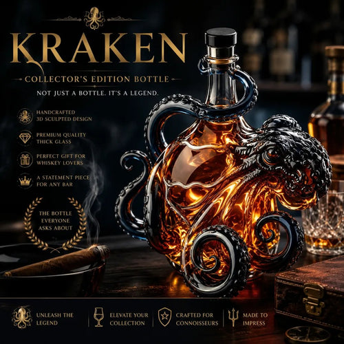 📦Limited Stock • Restock Takes Time⏰🐙3D Sculpted Octopus Collector's Edition Bottle🥃