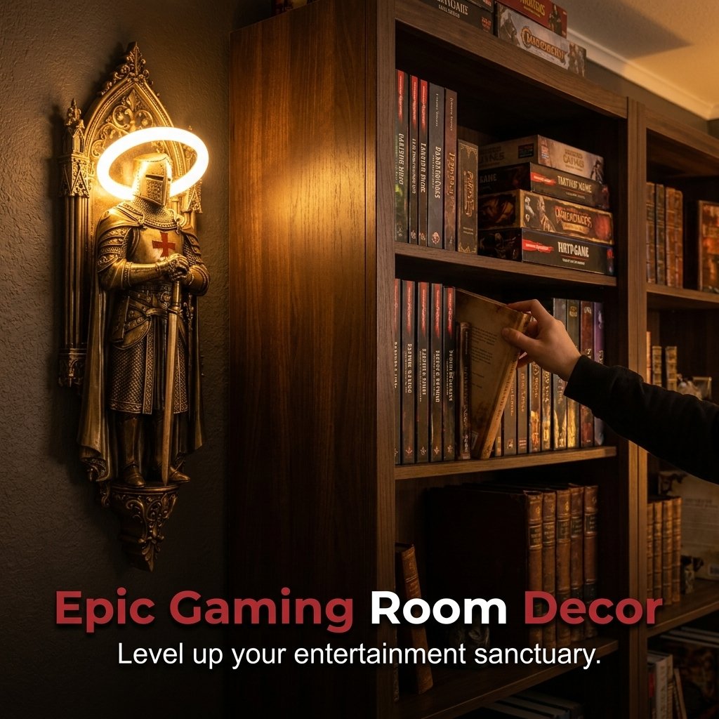 🛡️ Medieval Castle Knight Wall Sconce, Warm Glow Atmospheric Wall Lamp⚔️✨